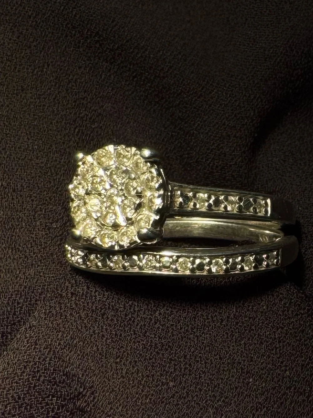 Diamond Pave Halo Bridal Ring Set